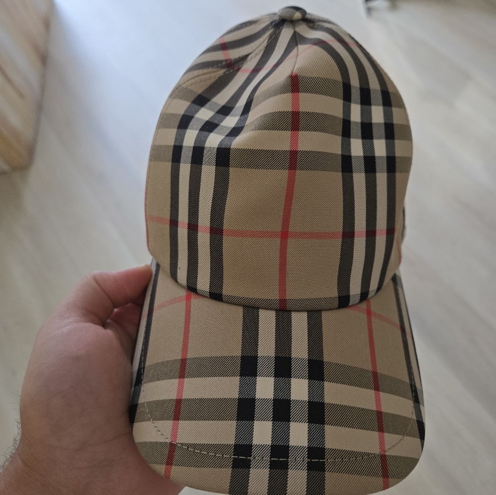 Burberry Check Cotton Baseball Cap